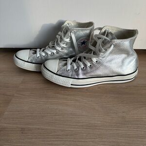 Converse Silver High-Top Sneakers